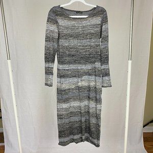 Massimo Dutti Long Sleeve Space Dyed Midi Dress